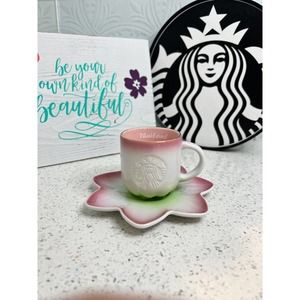 Starbucks Thailand Exclusive Lotus Flower Demi Mug & Saucer, 3oz
